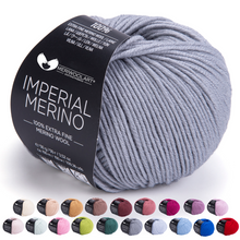 Carica l'immagine nel visualizzatore della galleria, IMPERIAL Gray MERINO WOOL YARNS 50g 125m
