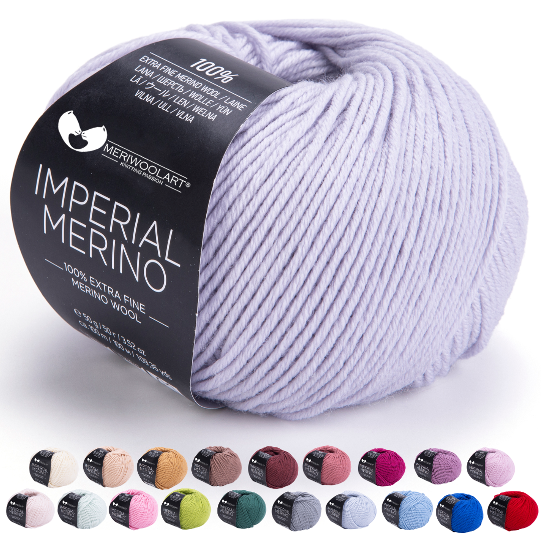 IMPERIAL Light Gray MERINO WOOL YARNS 50g 125m