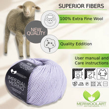 Load image into Gallery viewer, IMPERIAL Light Gray MERINO WOOL YARNS 50g 125m
