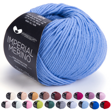 Load image into Gallery viewer, IMPERIAL Blue MERINO WOOL YARNS 50g 125m
