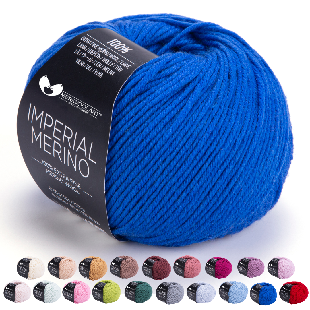 IMPERIAL Cornflower MERINO WOOL YARNS 50g 125m