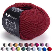 Load image into Gallery viewer, IMPERIAL Burgundy MERINO WOOL YARNS 50g 125m
