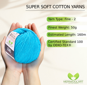 JEANS Turquoise Cotton YARN 50g 160m