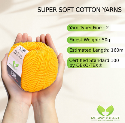 JEANS Light Mustard Cotton YARN 50g 160m