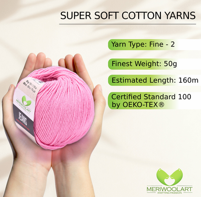 JEANS Pink Cotton YARN 50g 160m