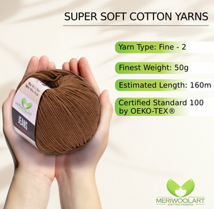 JEANS Brown Cotton YARN 50g 160m