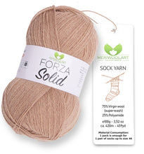 Load image into Gallery viewer, FORZA SOLID Beige-4607 WOOL SOCK YARN 100g 420m
