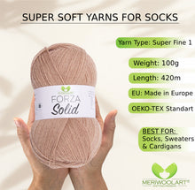 Load image into Gallery viewer, FORZA SOLID Beige-4607 WOOL SOCK YARN 100g 420m
