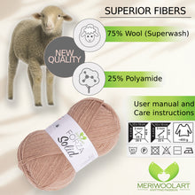 Load image into Gallery viewer, FORZA SOLID Beige-4607 WOOL SOCK YARN 100g 420m
