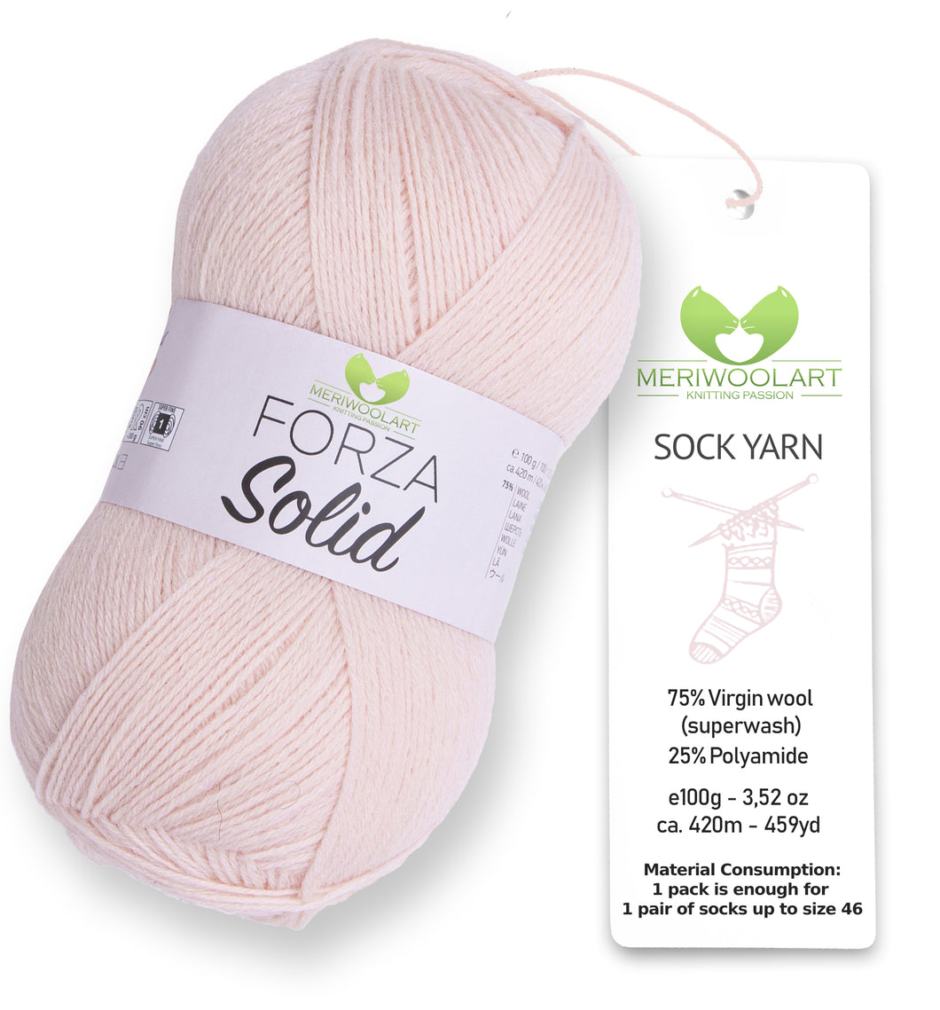 FORZA SOLID Pinkish Orange-4633 WOOL SOCK YARN 100g 420m