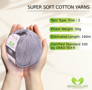 JEANS Dark Gray Cotton YARN 50g 160m