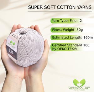 JEANS Light Gray Cotton YARN 50g 160m