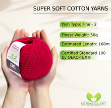 Load image into Gallery viewer, JEANS Red Cotton YARN 50g 160m
