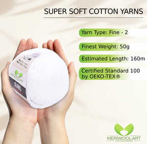 JEANS White Cotton YARN 50g 160m