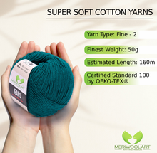 Load image into Gallery viewer, JEANS Petrol Cotton YARN 50g 160m
