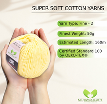 Load image into Gallery viewer, JEANS Yellow Cotton YARN 50g 160m
