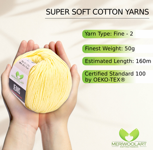 JEANS Yellow Cotton YARN 50g 160m