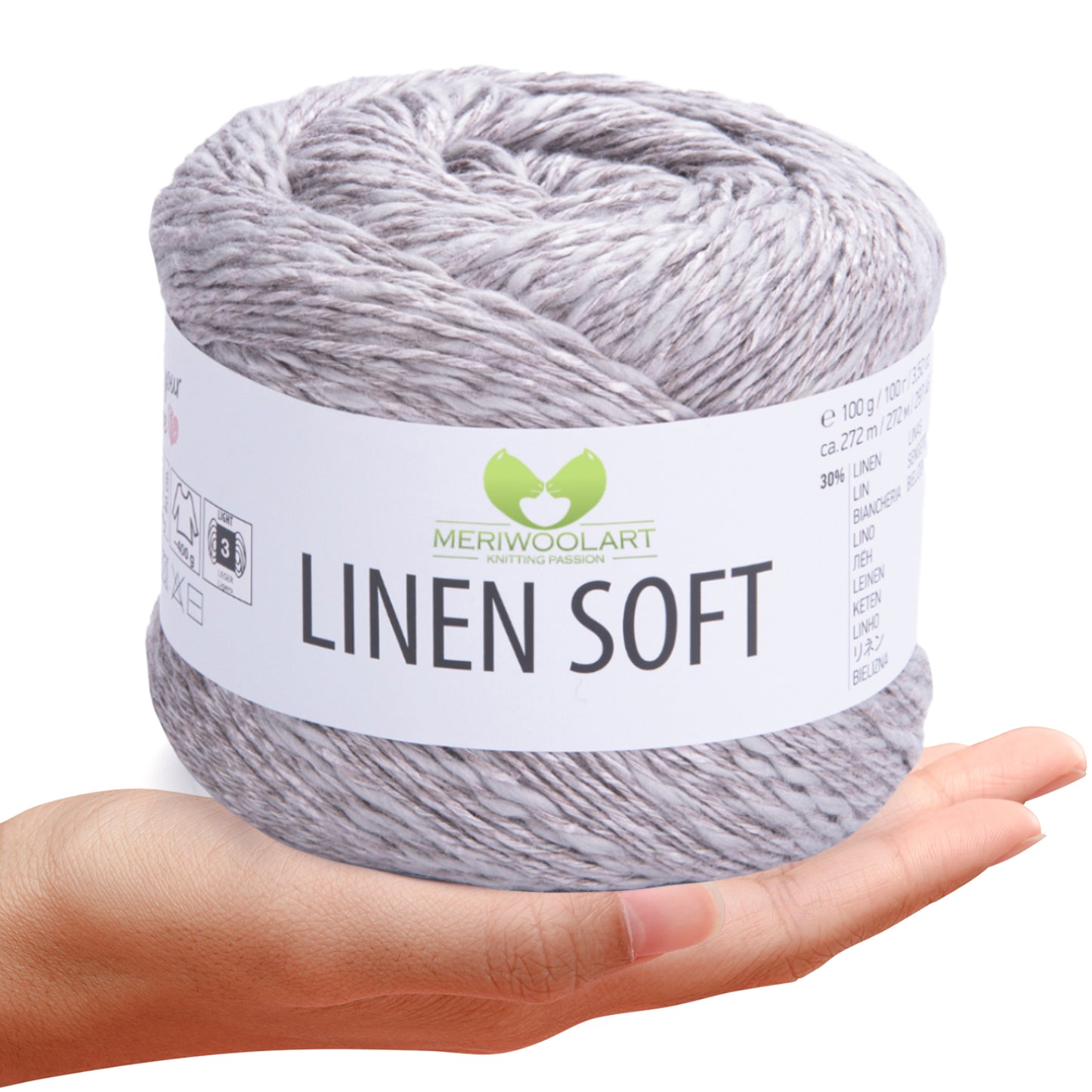 Grey 7307 Linen Soft Yarn 100g 272m