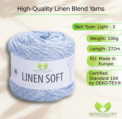 Baby Blue 7319 Linen Soft Yarn 100g 272m