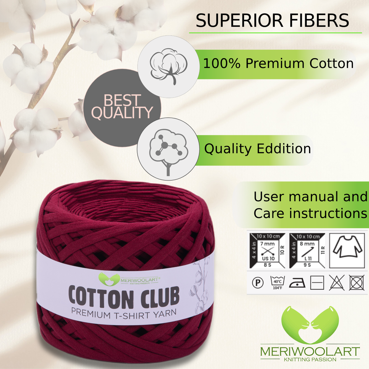 Burgundy Cotton Club 10mm x 110m