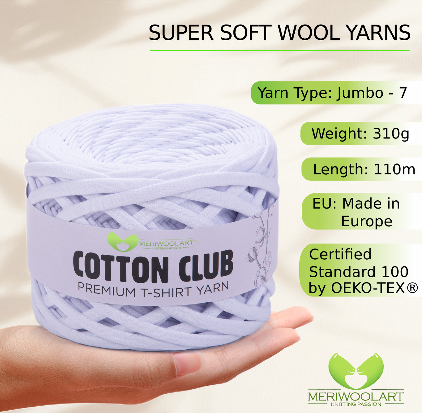 Snow White Cotton Club 10mm x 110m