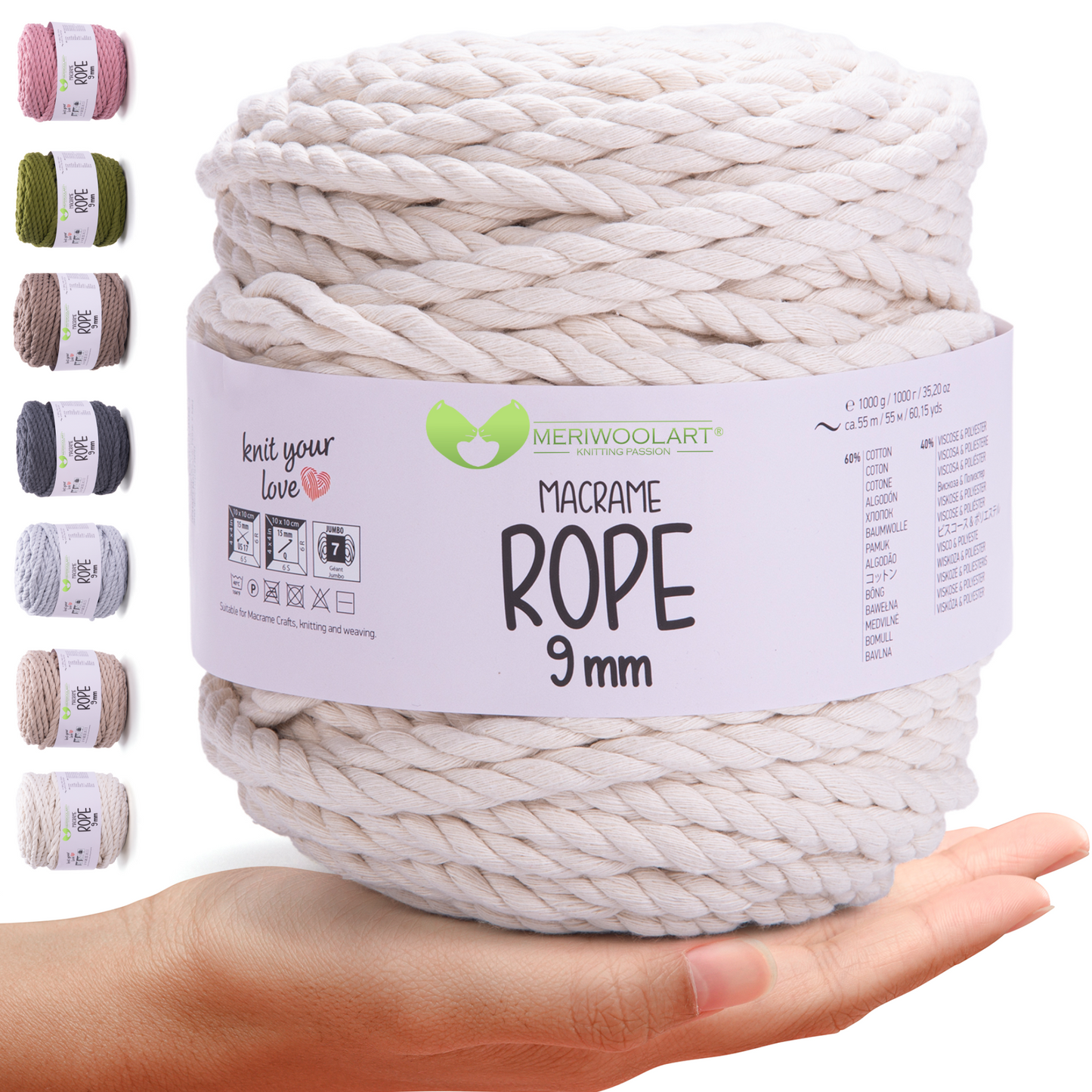 Natürlich MACRAMÉ ROPE 9MM 55M