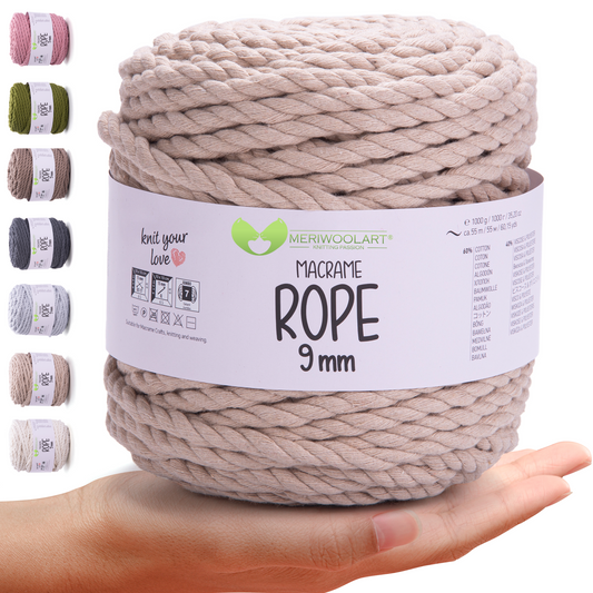 Sand MACRAMÉ ROPE 9MM 55M