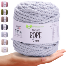 Load image into Gallery viewer, Light Grey MACRAMÉ ROPE 9MM 55M
