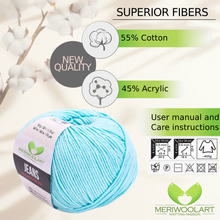 Visualizza il tuo profilo nella galleria, JEANS Ocean Cotton YARN 50g 160m
