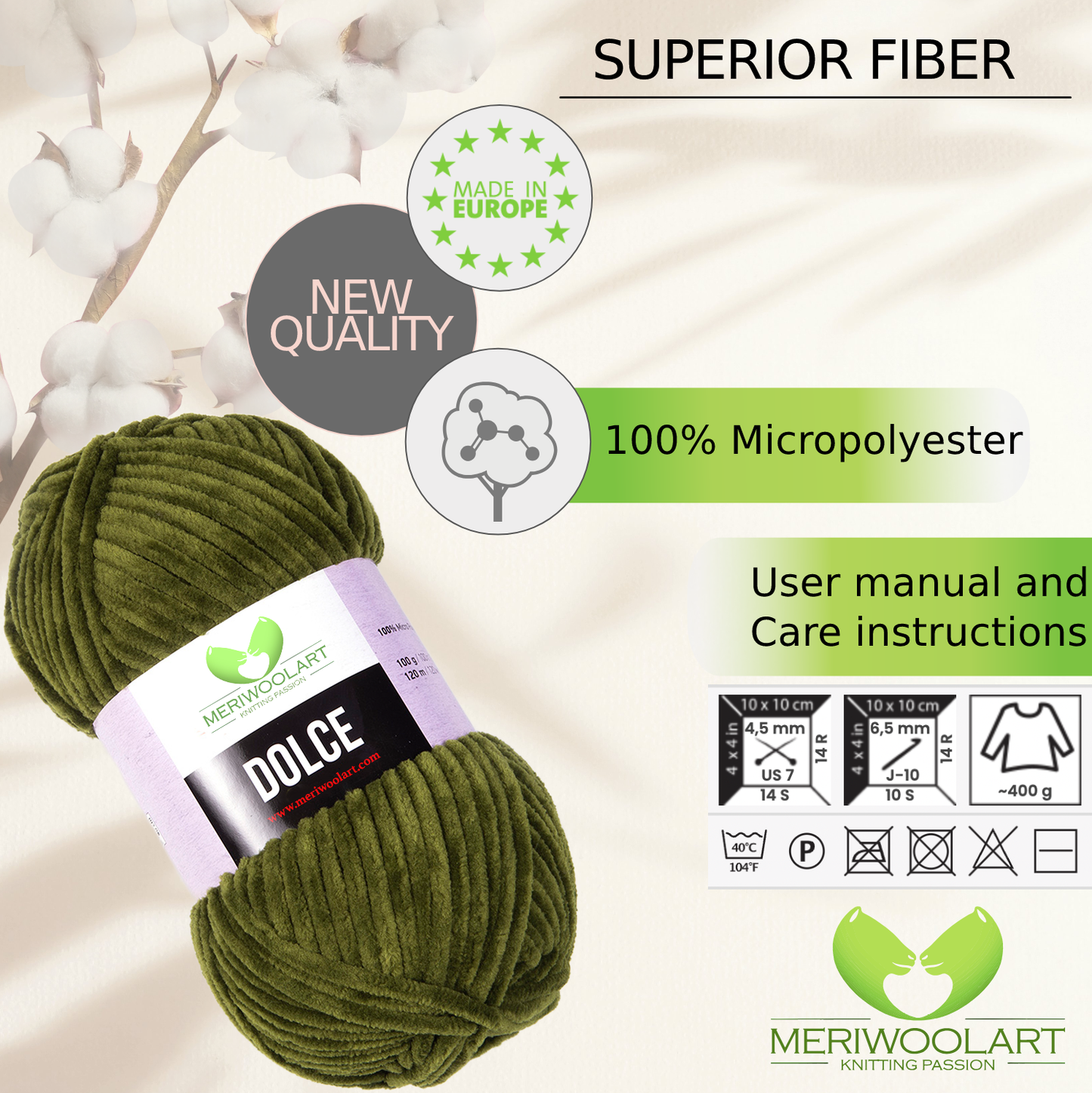 DOLCE Dark Green MICRO POLYESTER 100G 120M