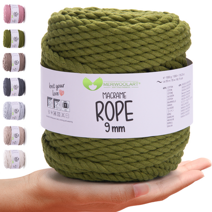 Salbei MACRAMÉ ROPE 9MM 55M