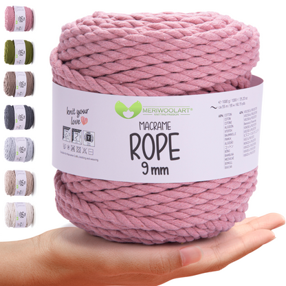 Pflaume MACRAMÉ ROPE 9MM 55M