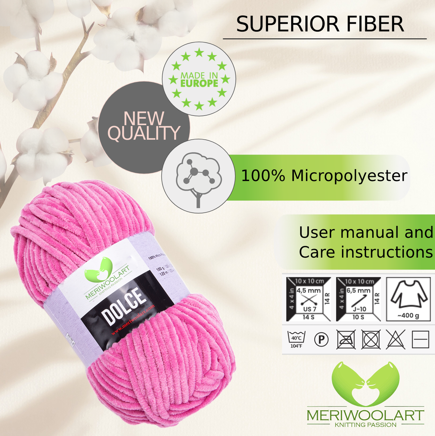 DOLCE Pink MICRO POLYESTER 100G 120M