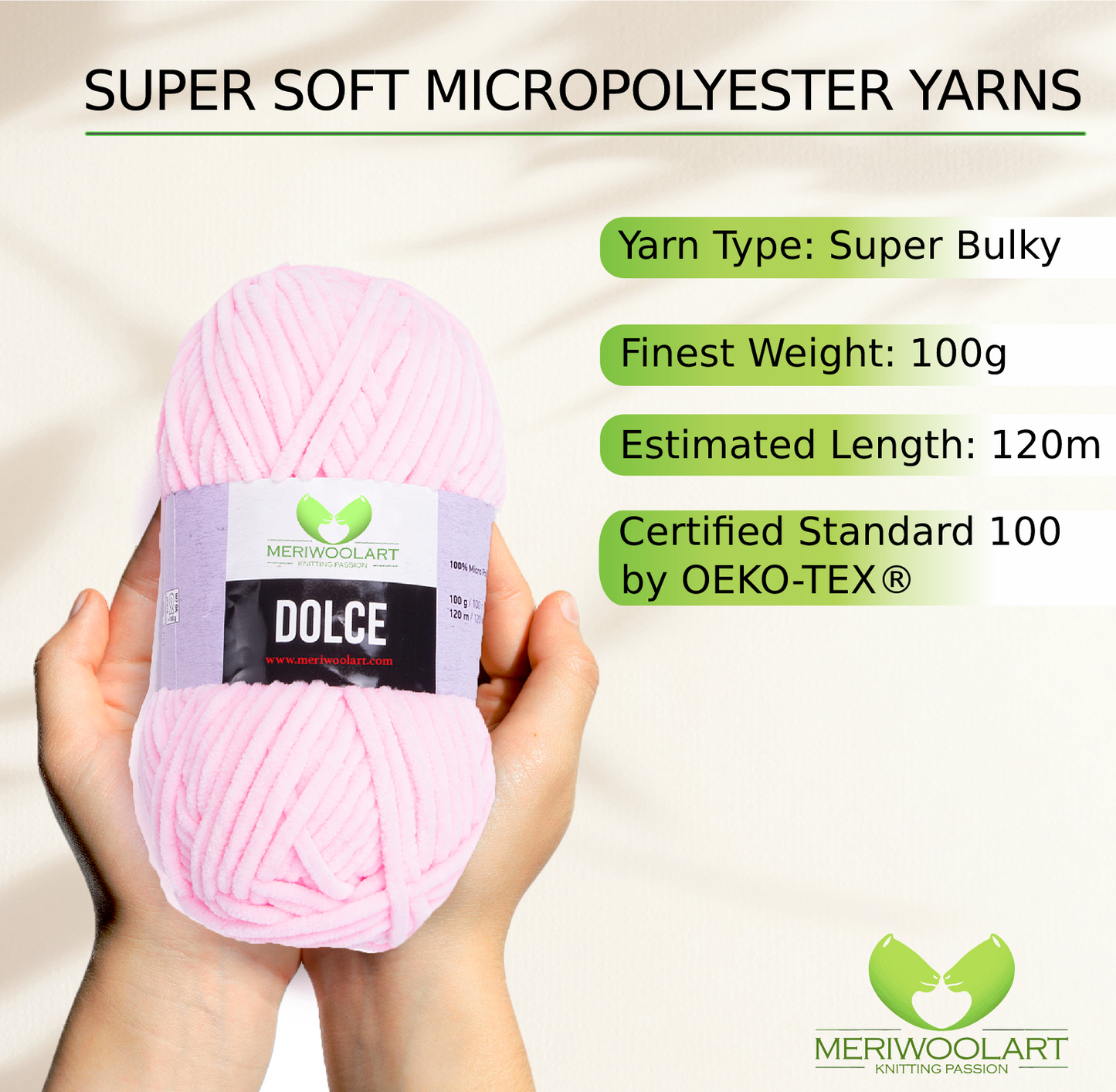 DOLCE Pastel Pink MICRO POLYESTER 100G 120M