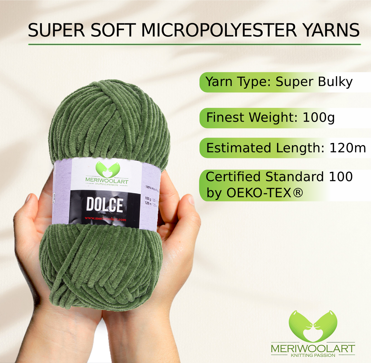 DOLCE Sage Green MICRO POLYESTER 100G 120M