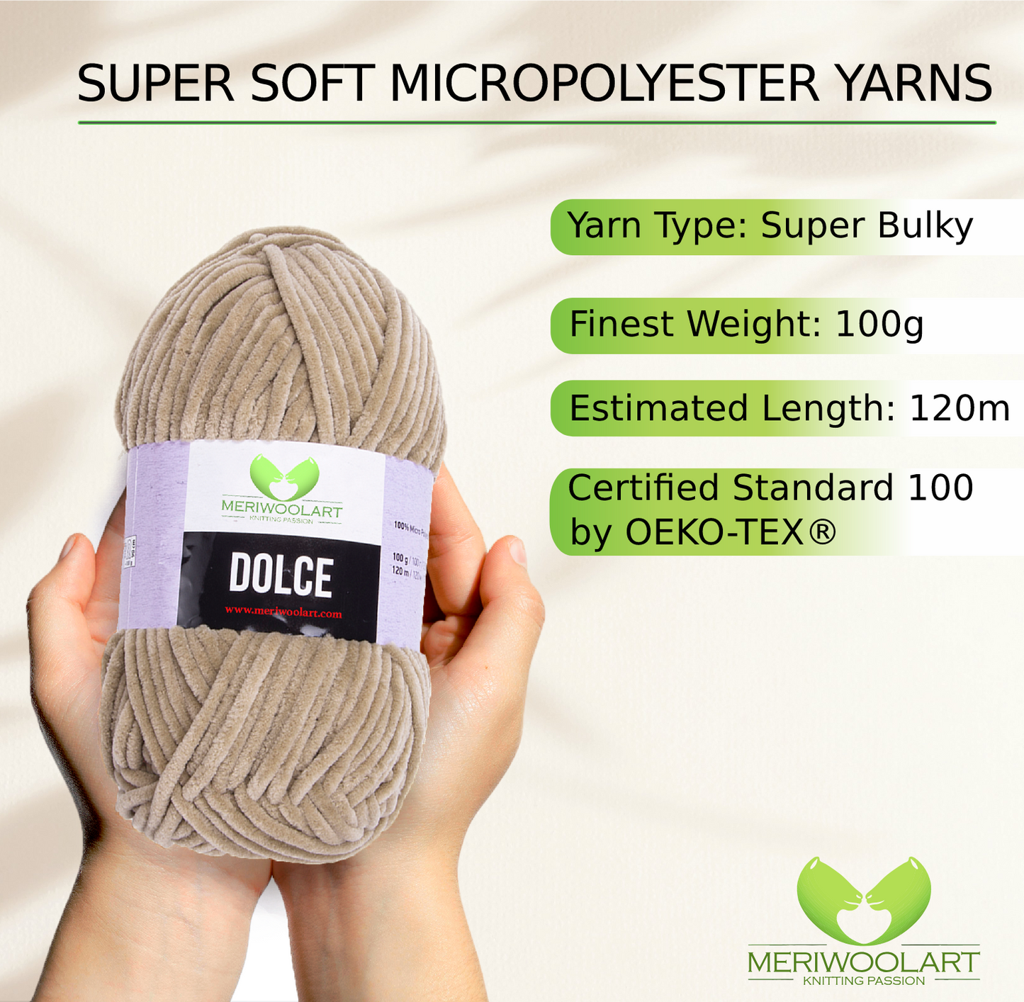 DOLCE Vert Gris MICRO POLYESTER 100G 120M