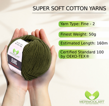 Carica l'immagine nel visualizzatore della galleria, JEANS Verde scuro Cotone YARN 50g 160m
