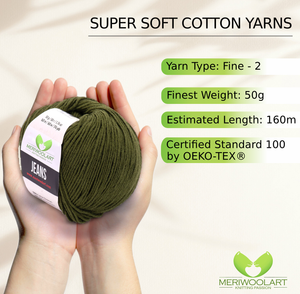 JEANS Verde scuro Filato di cotone 50g 160m