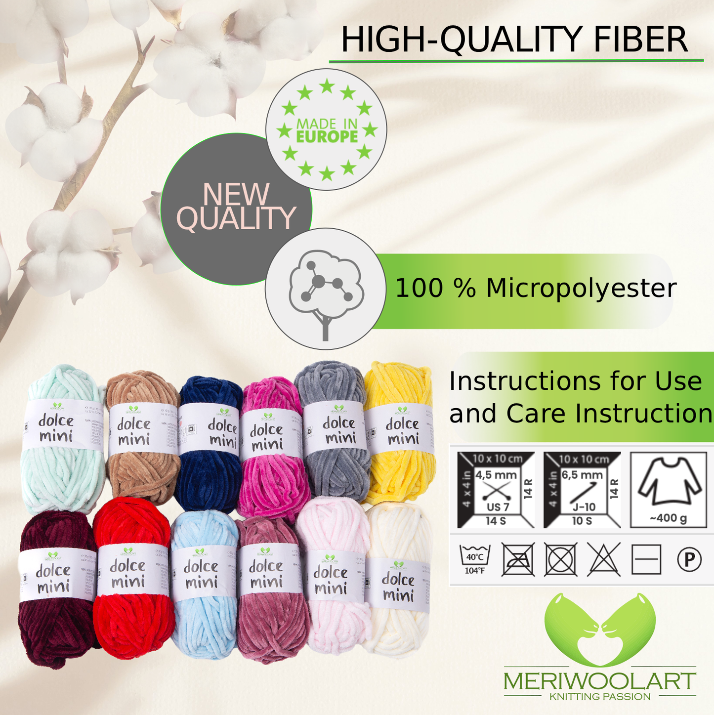 Multicolor Chenille Yarn Set B – 12 x 30 g
