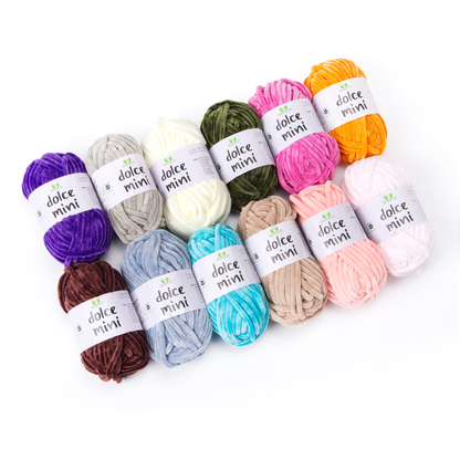 Multicolor Chenille Yarn Set D – 12 x 30 g