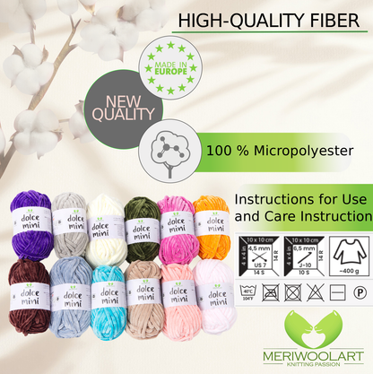 Multicolor Chenille Yarn Set D – 12 x 30 g