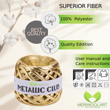 Carica l'immagine nella galleria, Filato per magliette METALLIC Gold 8mm x 55m
