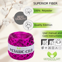 Carica l'immagine nella galleria, Filato per magliette METALLIC Fuchsia 8mm x 55m
