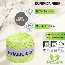 Cargar imagen en el visor de la Galería, METALLIC Neon Green T-Shirt Yarn 8mm x 55m
