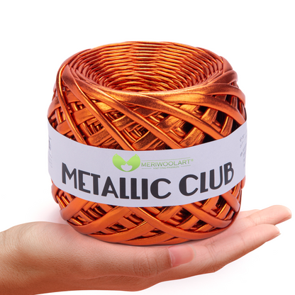 METALLIC Orange T-Shirt Yarn 8mm x 55m