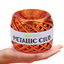 Load image into Gallery viewer, METALLIC Orange T-Shirt Yarn 8mm x 55m
