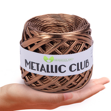 Charger l&#39;image dans la galerie, METALLIC Bronze T-Shirt Yarn 8mm x 55m
