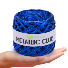 Carica l'immagine nella galleria, METALLIC Saxe Blue T-Shirt Yarn 8mm x 55m
