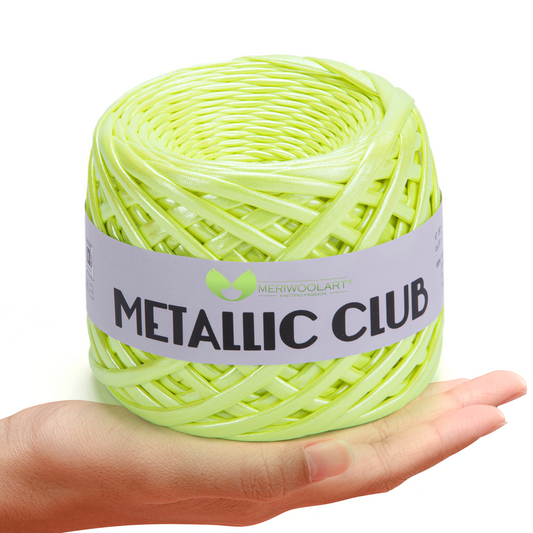 METALLIC Neon Green T-Shirt Yarn 8mm x 55m