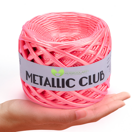 METALLIC Neon Pink T-Shirt Yarn 8mm x 55m